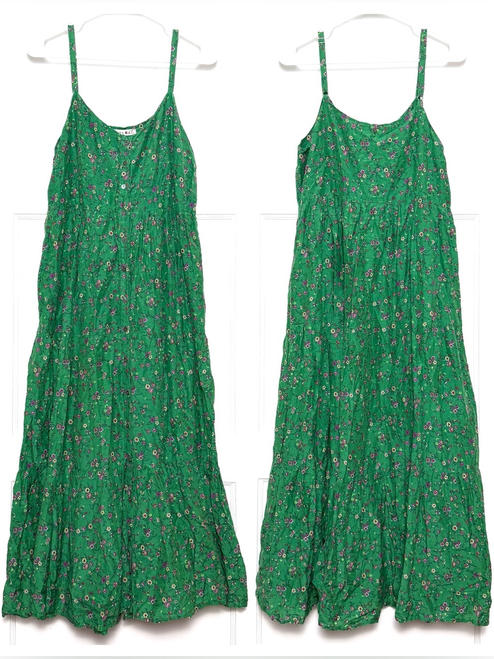 XIRENA Cotton Silk Floral Button Front Tiered Cottagecore Wedding Guest Dress L - Picture 5 of 10